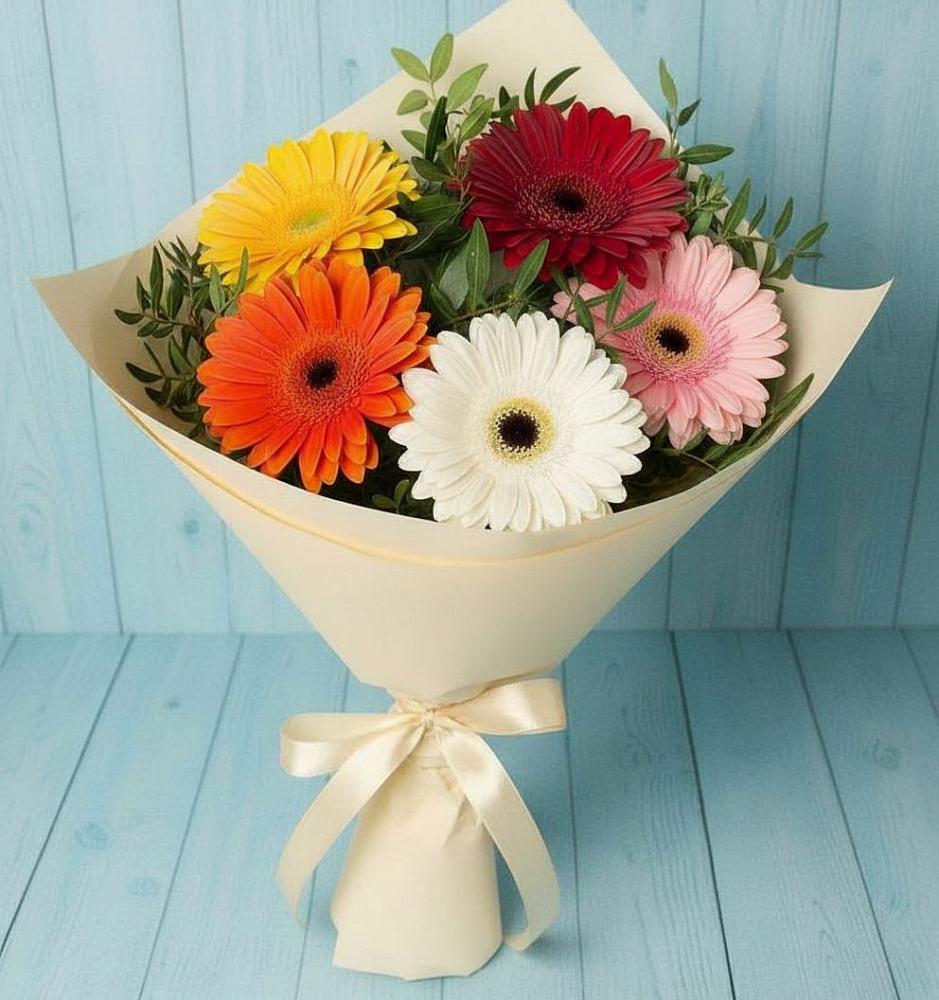 Букет цветов из: Герберы в Пудость