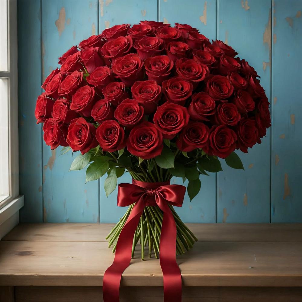 Букет Красные розы Блэк Меджик в Пудость