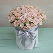 Цветочная композиция из Розы в шляпной коробке в Пудость