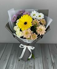 Букет цветов из:  Розы, Герберы и Хризантемы в Пудость