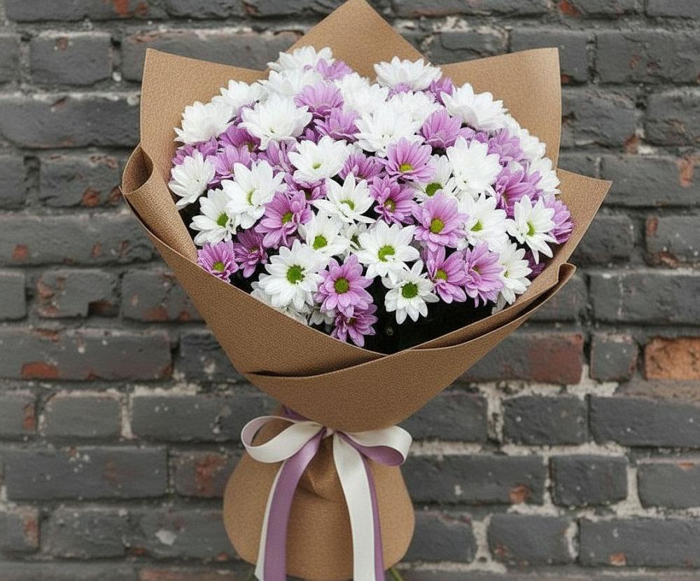 Букет цветов из: Хризантемы в Пудость