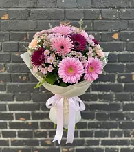 Букет цветов из:  Герберы и Хризантемы #REPLACE_PRED# Пудость
