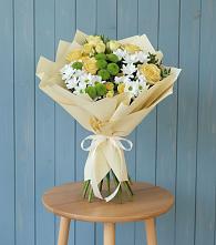 Букет цветов из:  Хризантемы и Розы #REPLACE_PRED# Пудость