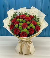 Букет цветов из:  Розы и Хризантемы в Пудость