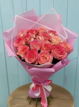 Букет 15 Розовых роз Равель в Пудость