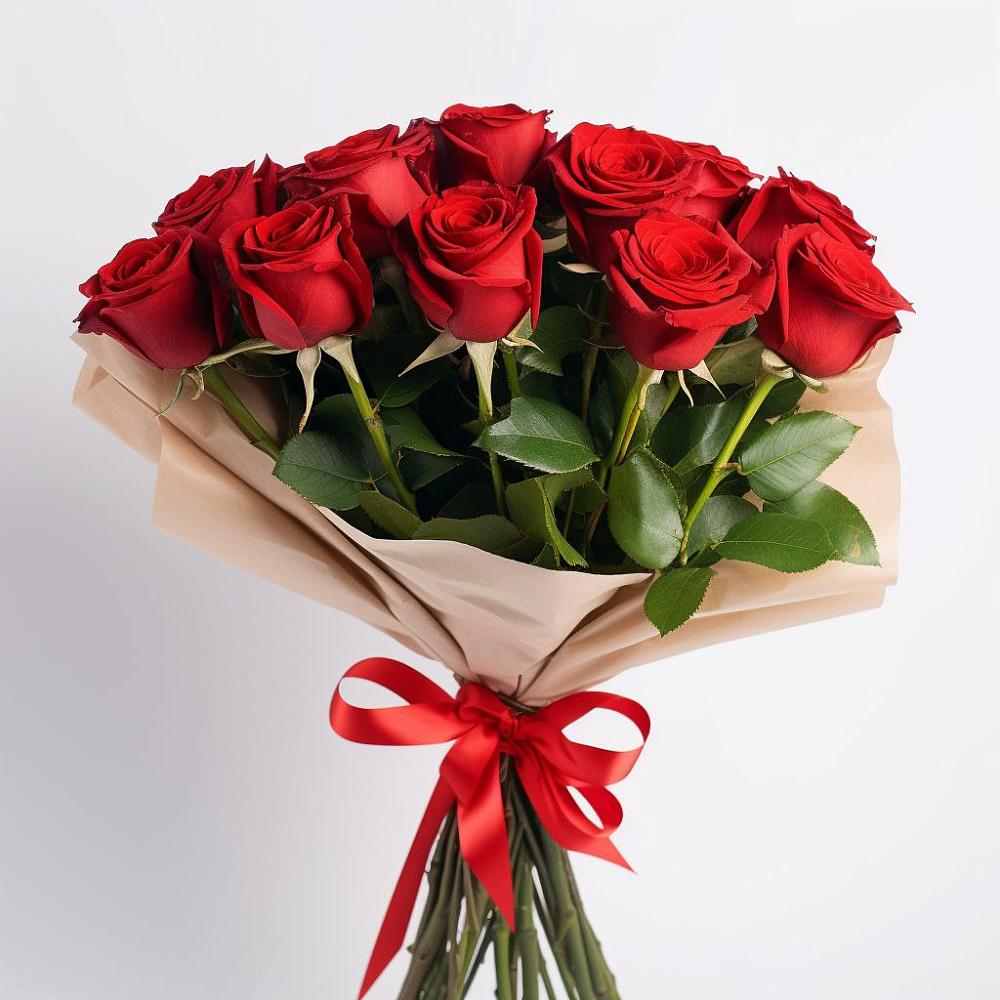 Букет 11 Красных роз Эдлесс Лав в Пудость