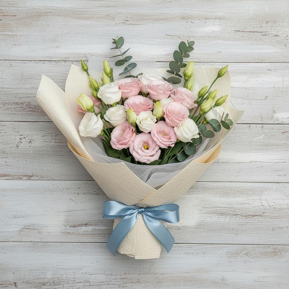 Букет цветов из: Лизиантусы в Пудость